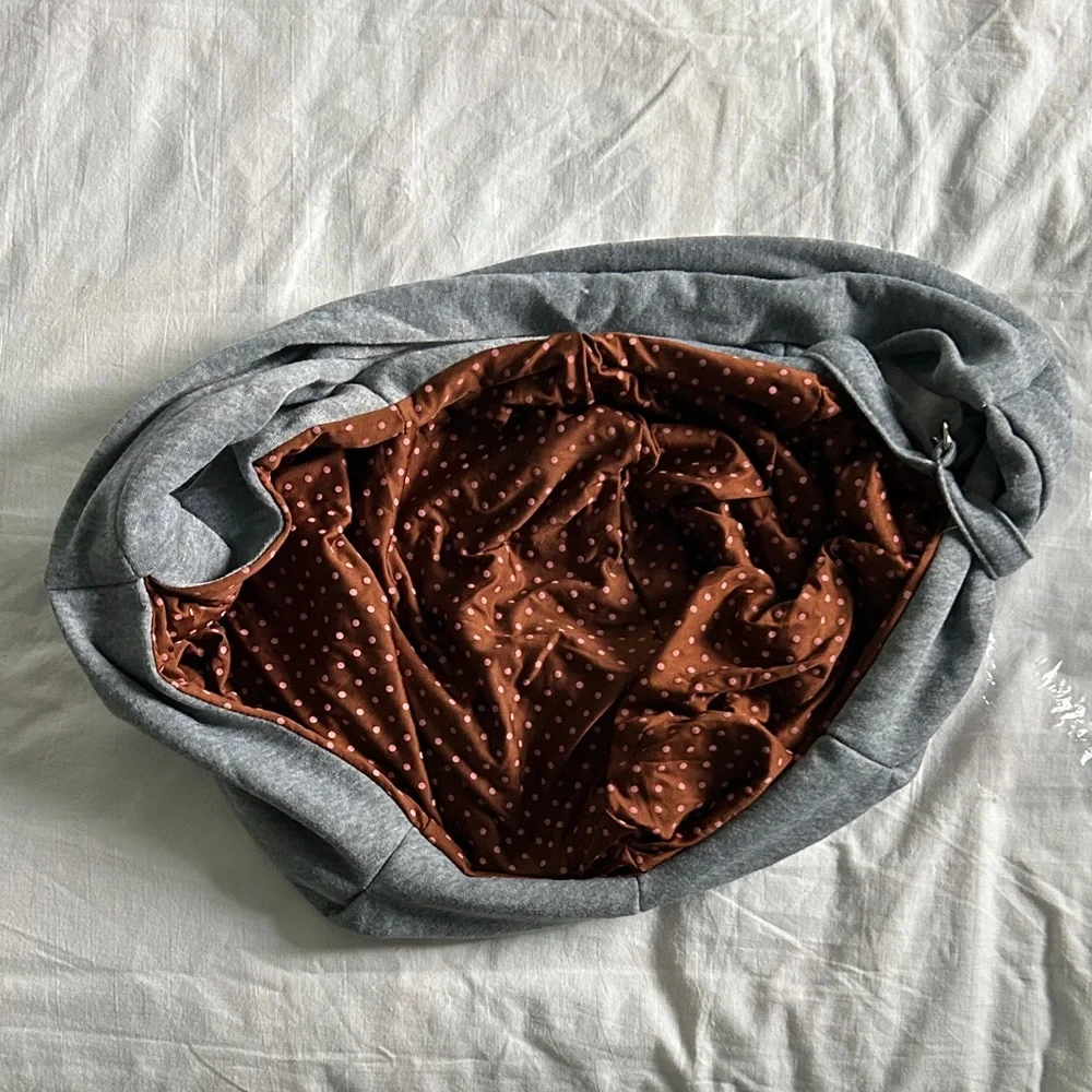 Gray Small Pet Carrier with Brown cotton Interior